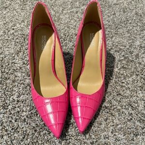 Michael Kors Pink Croc-Embossed Heels